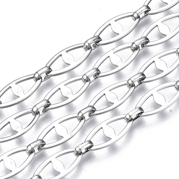 

PandaHall 304 Stainless Steel Mariner Link Chains, with Spool, Unwelded, Nickel Free, Stainless Steel Color, 16.5x7.5x1mm, about 32.81 Feet...