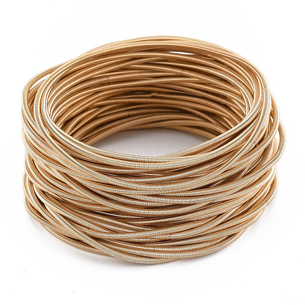 

PandaHall Spring Bracelets, Minimalist Bracelets, Steel French Wire Gimp Wire, for Stackable Wearing, Light Gold, 12 Gauge, 2mm, Inner...