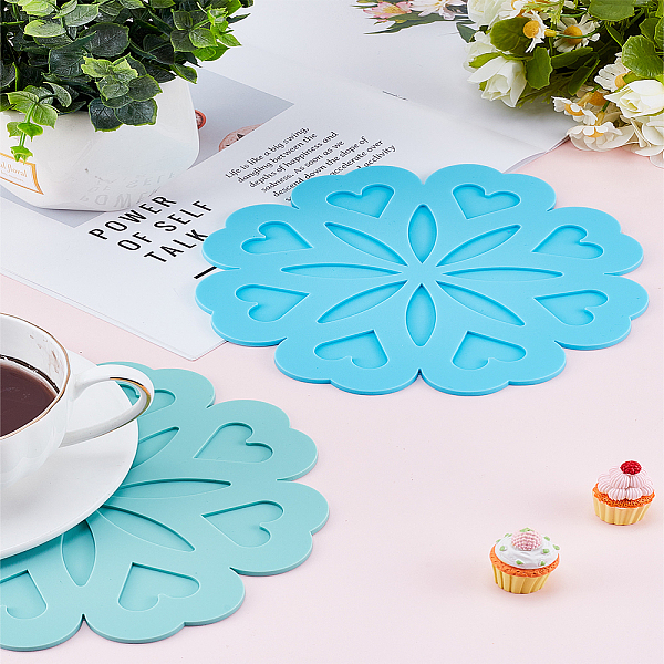 2Pcs 2 Colors Silicone Placemats
