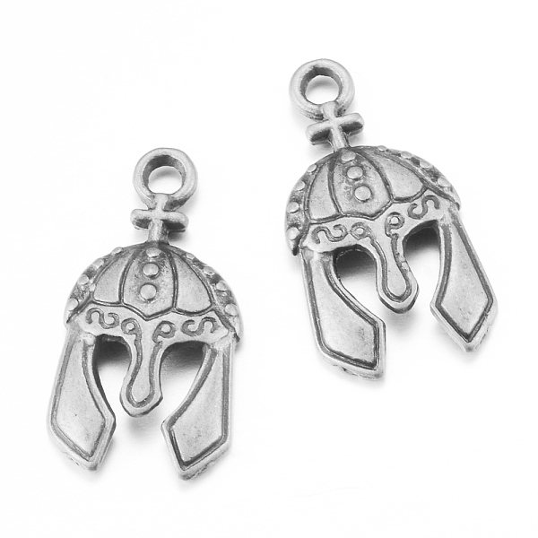 

PandaHall Tibetan Style Alloy Flat Pendants, Gladiator Helmet Charms, Cadmium Free & Lead Free, Antique Silver, 24.5x13x3mm, Hole: 2.5mm...