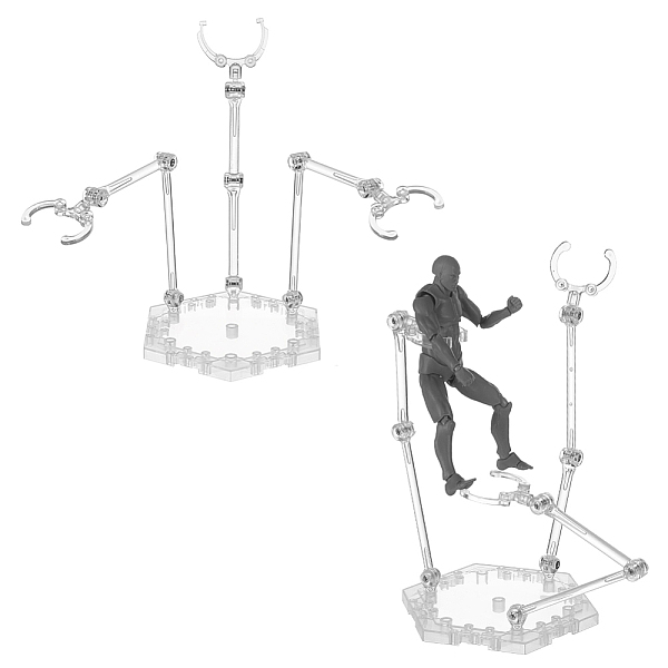 

PandaHall Plastic Assembled Action Figure Display Holders, with Doll Model 3 Supports, Clear, Fihished Product: 9.95x11.45x18cm Plastic...