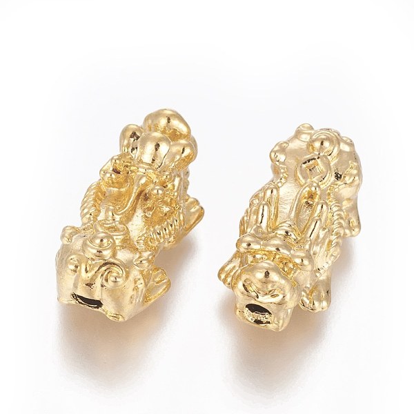 

PandaHall Brass Beads, Pi Xiu, Golden, 29.5x15x12.5mm, Hole: 2.5mm Brass Other Animal