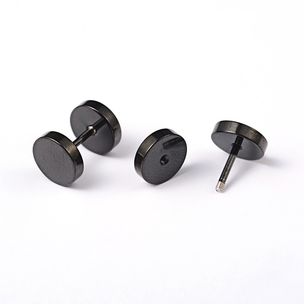 

PandaHall Flat Round 304 Stainless Steel Barbell Cartilage Earrings, Screw Back Earrings, Hypoallergenic Earrings, Gunmetal, 11x8mm, Pin...