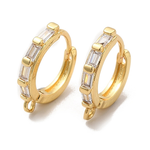 

PandaHall Rack Plating Brass Micro Pave Cubic Zirconia Hoop Earring Finding, Long-Lasting Plated, Cadmium Free & Lead Free, Round, Real 18K...