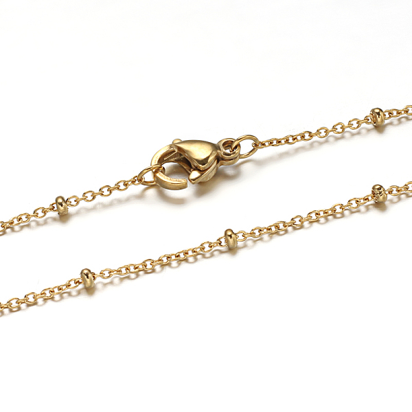 

PandaHall 304 Stainless Steel Rolo Chains Necklaces, with Lobster Claw Clasps, Golden, 17.7 inch(45cm) 304 Stainless Steel