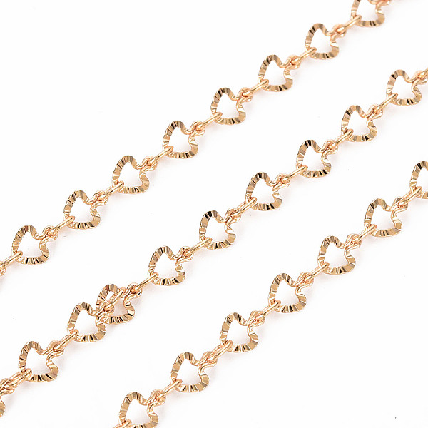 

PandaHall Handmade Brass Link Chains, Soldered, with Spool, Textured, Heart, Real 18K Gold Plated, 6.5x3.5x0.5mm, about 16.4 Feet(5m)/roll...