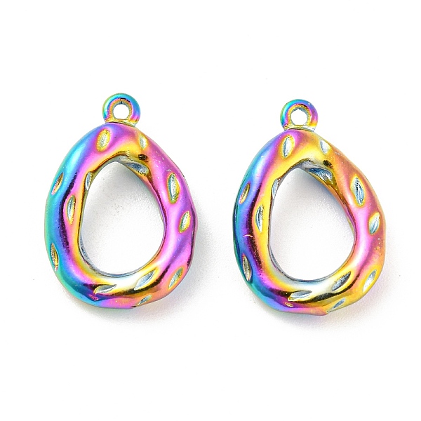 

PandaHall 304 Stainless Steel Pendants, Teardrop Charms, Rainbow Color, 19x13x3mm, Hole: 1.2mm 304 Stainless Steel Teardrop