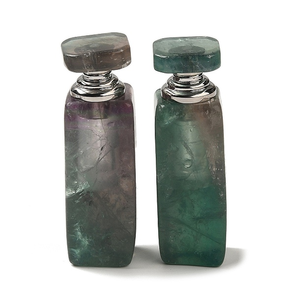 

PandaHall Natural Fluorite Dropper Perfume Bottle, with Stainless Steel Color Tone 304 Stainless Steel Findings, SPA Aromatherapy Essemtial...