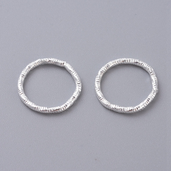 

PandaHall Iron Textured Jump Rings, Open Jump Rings, for Jewelry Making, Silver Color Plated, 18 Gauge, 12x1mm, Inner Diameter: 10mm Iron