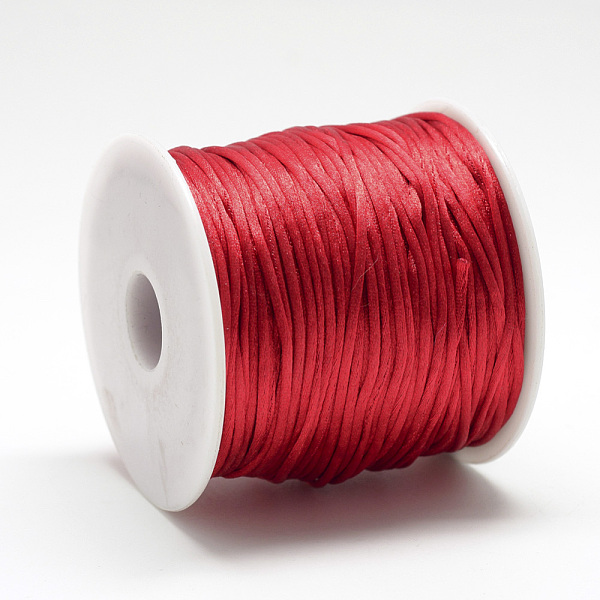 

PandaHall Nylon Thread, Red, 2.5mm, about 32.81 Yards(30m)/Roll Nylon Red