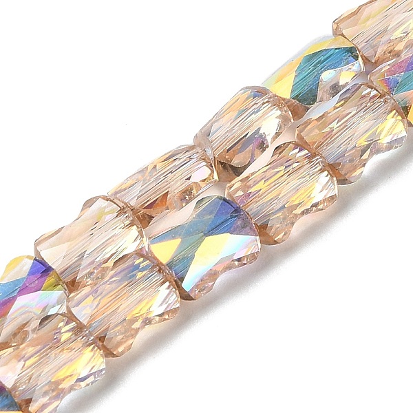 

PandaHall Transparent Electroplate Glass Beads Strands, AB Color Plated, Faceted, Bamboo, Sandy Brown, 7.6x5.5~6x4mm, Hole: 1.4mm, about...