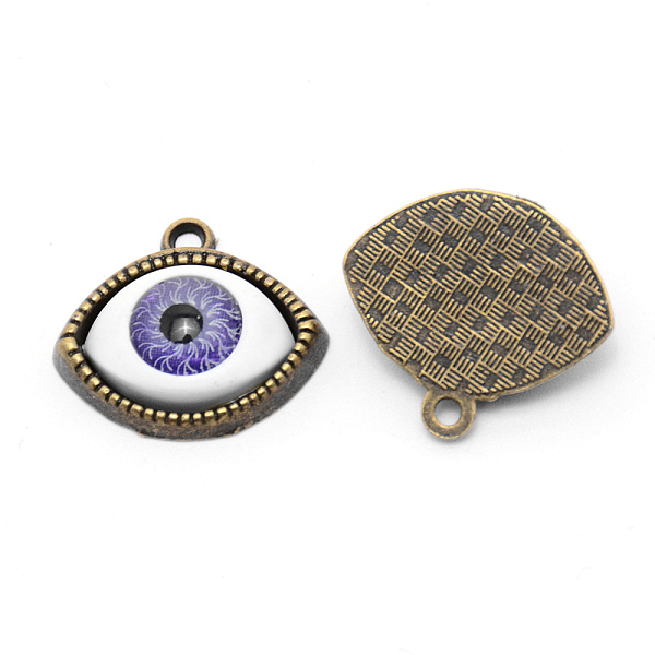 

PandaHall Alloy Enamel Pendants, Eye, Cadmium Free & Lead Free, Texture Back, Antique Bronze, 20x22x8mm, Hole: 1.8mm Alloy+Enamel Eye