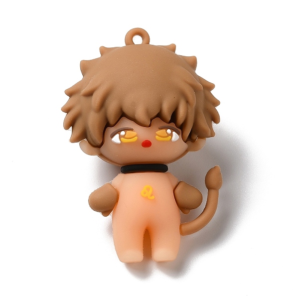 

PandaHall PVC Plastic Cartoon Big Pendants, Leo Constellation Child Charms, for DIY Keychain Making, Brown, 52x34.5x25mm, Hole: 2mm PVC...