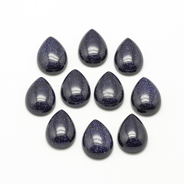 

PandaHall Synthetic Blue Goldstone Cabochons, Dyed, teardrop, 25x17~18x6mm Blue Goldstone Teardrop
