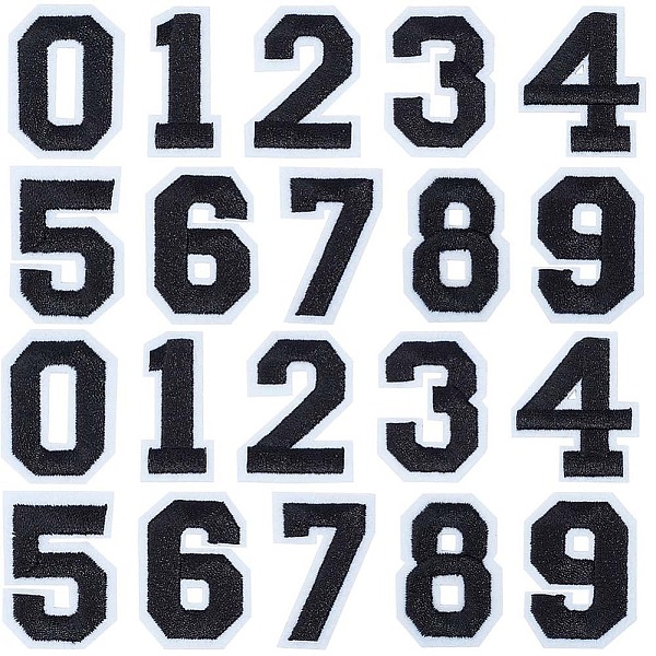 

PandaHall Number 0~9 Wool Felt Iron on/Sew on Patches, Appliques, Costume Accessories, Sewing Craft Decoration, Black, 45~49x21.5~39x1.5mm...