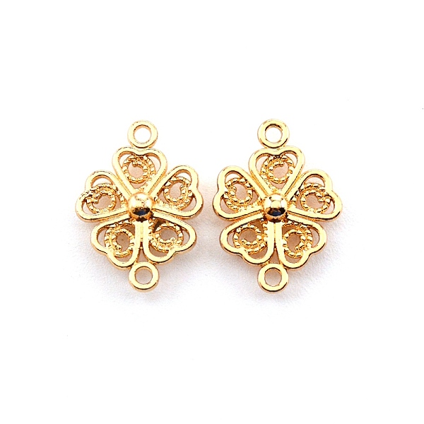

PandaHall Baroque Style Zinc Alloy Connector Charms, Cadmium Free & Lead Free, Four Leaf Clover, Light Gold, 21x15x5mm, Hole: 1.6mm Alloy...