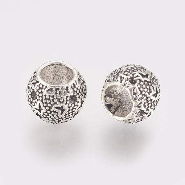 

PandaHall Alloy European Beads, Large Hole Beads, Rondelle, Antique Silver, 9x8mm, Hole: 5mm Alloy Rondelle