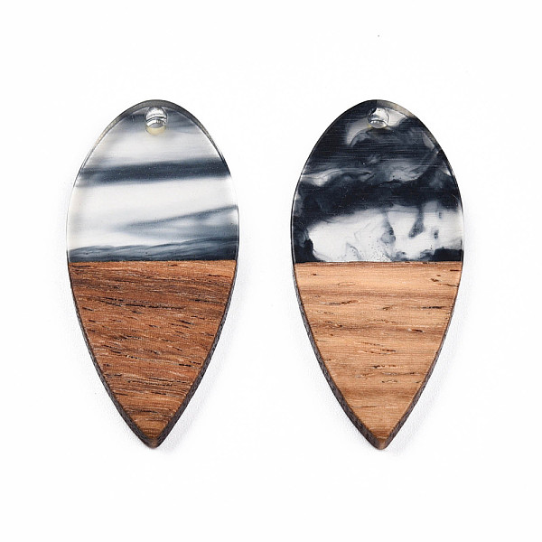 

PandaHall Transparent Resin & Walnut Wood Pendants, Teardrop Shape Charm, Black, 38x18x3mm, Hole: 2mm Resin+Wood Teardrop Black