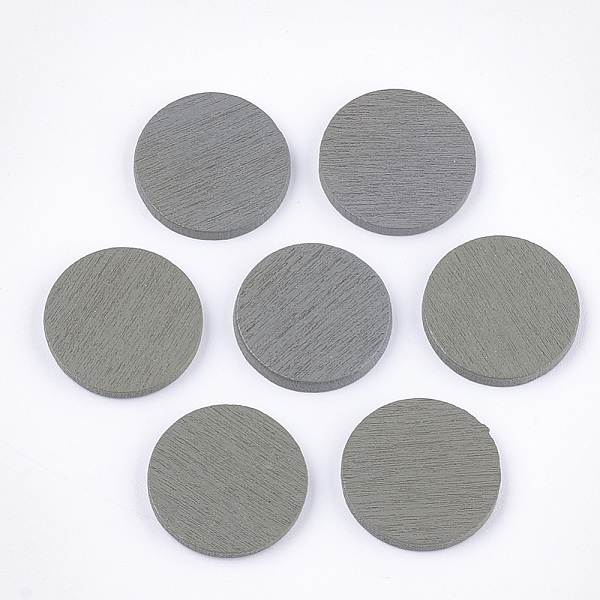 

PandaHall Painted Poplar Wood Cabochons, Flat Round, Olive, 19x2mm Wood Flat Round Green