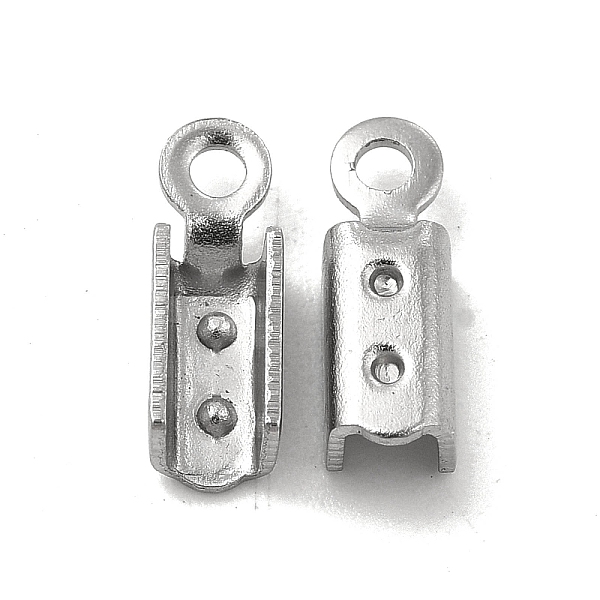 

PandaHall 304 Stainless Steel Folding Crimp Ends, Fold Over Crimp Cord Ends, Stainless Steel Color, 10x3.5x3mm, Hole: 1.4mm, 2.5x5mm Inner...