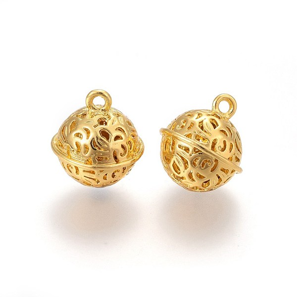 

PandaHall Alloy Pendants, Round, Golden, 18x16mm, Hole: 2mm Alloy Round