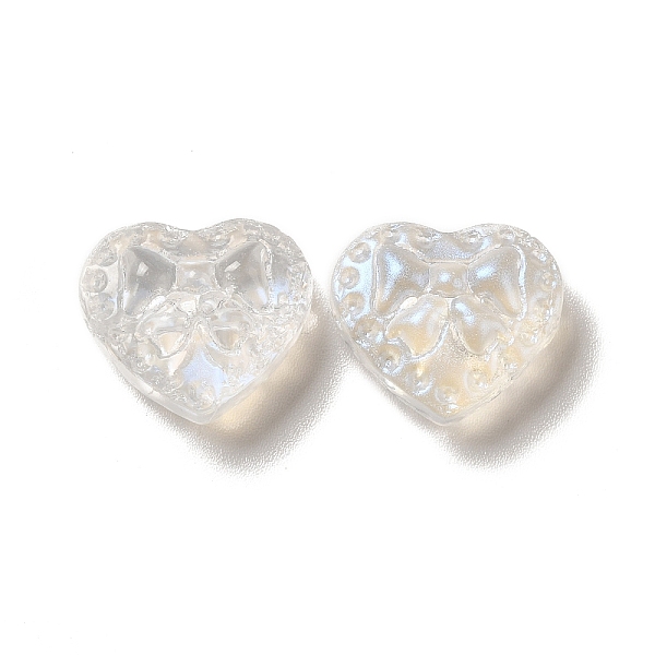 

PandaHall Glass Beads, Heart with Bowknot, Azure, 14x16x7.5mm, Hole: 1.2mm Glass Heart Blue