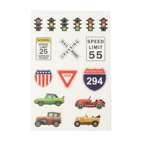 

PandaHall Paper Picture Stickers, for Children, Window Sticker Decorations, Car, Colorful, 12x8x0.01cm Paper Car
