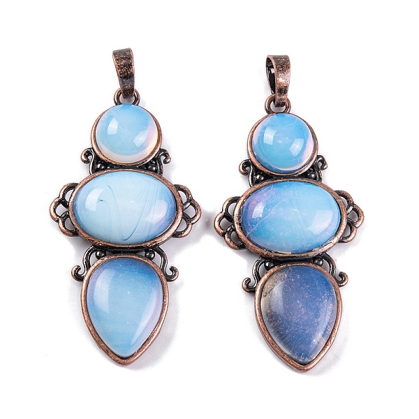 

PandaHall Opalite Pendants, Rack Plating Brass Flower Charms, Cadmium Free & Lead Free, Red Copper, 47x24x6.5mm, Hole: 7.5x5mm Opalite...
