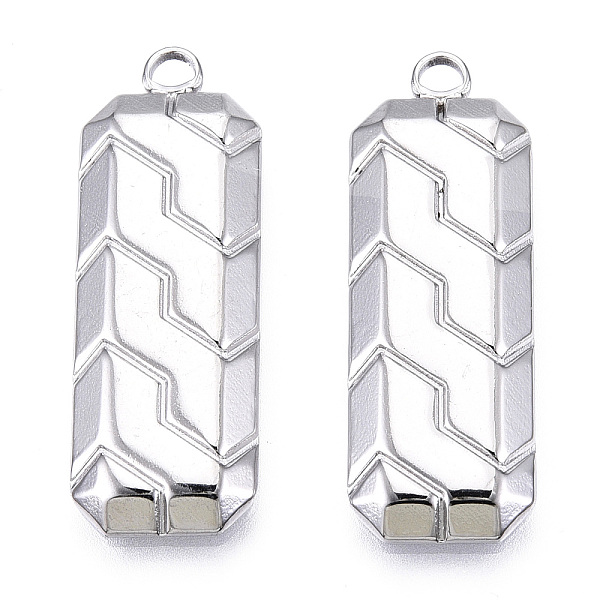 

PandaHall 304 Stainless Steel Pendants, Rectangle Charm, Stainless Steel Color, 35x12.5x3mm, Hole: 2.5mm 304 Stainless Steel Rectangle
