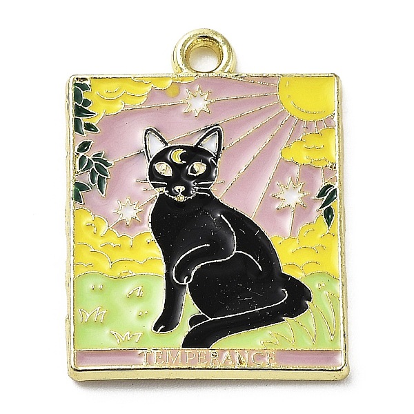 

PandaHall Word Temperance Alloy Enamel Pendants, Golden, Black Cat Tarot Charm, Thistle, 27x20x1.5mm, Hole: 2mm Alloy+Enamel Rectangle..., Purple