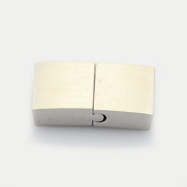 

PandaHall Rectangle 304 Stainless Steel Matte Magnetic Bracelet Clasps, with Glue-in Ends, Stainless Steel Color, 23.5x12x5mm, Hole: 3x10mm...