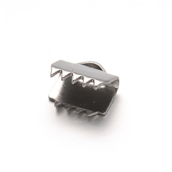 

PandaHall 304 Stainless Steel Ribbon Crimp Ends, Rectangle, Stainless Steel Color, 6x6.5mm, Hole: 2.5x1.5mm 304 Stainless Steel