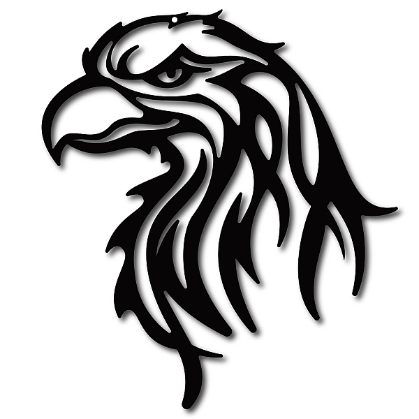 

PandaHall Iron Pendant Decorations, for Outdoor Garden Decoration, Eagle, Electrophoresis Black, 28x25cm Iron Bird Black