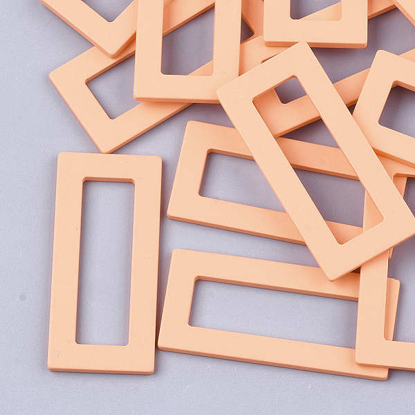 

PandaHall Spray Painted Acrylic Linking Ring, Rubberized Style, Rectangle, Sandy Brown, 51x23.5x2.5mm Acrylic Rectangle