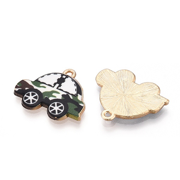 

PandaHall Printed Alloy Pendants, Car Charms, Green, 18.5x22.5x1.5mm, Hole: 1.5mm Alloy Car Green