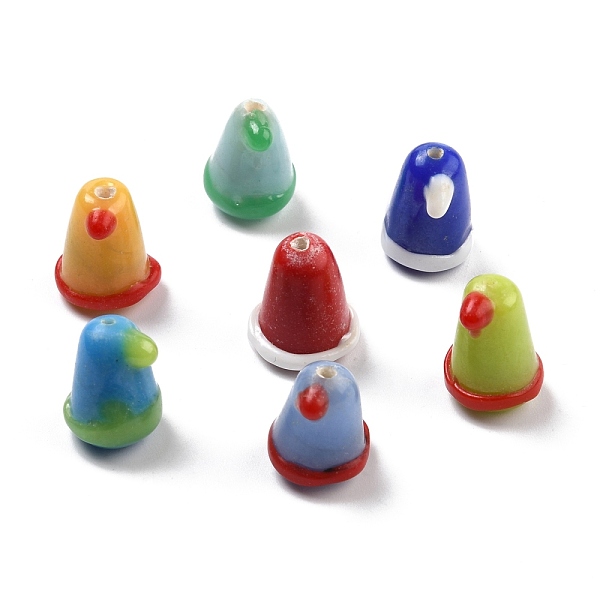 

PandaHall Handmade Lampwork Beads, Birthday Hat, Mixed Color, 15.5~16x11~16mm, Hole: 2mm Lampwork Hat Multicolor