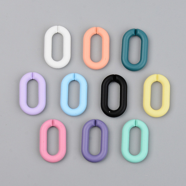 

PandaHall Opaque Spray Painted Acrylic Linking Rings, Quick Link Connectors, for Cable Chains Making, Unwelded, Oval, Mixed Color..., Multicolor
