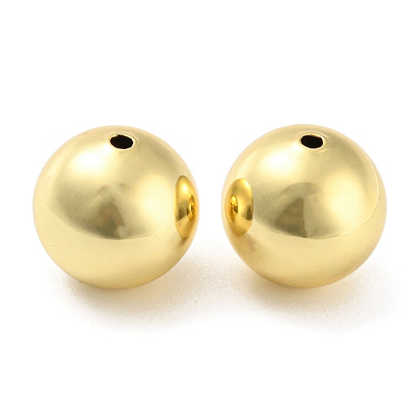 

PandaHall Rack Plating Eco-Friendly Brass Beads, Cadmium Free & Lead Free, Round, Real 18K Gold Plated, 16mm, Hole: 2.3mm Brass Round
