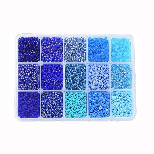 

PandaHall 8/0 Glass Seed Beads, Transparent & Frosted Colors & Baking Paint & Opaque Colors Lustered & Opaque Colours & Trans. Colours..., Blue