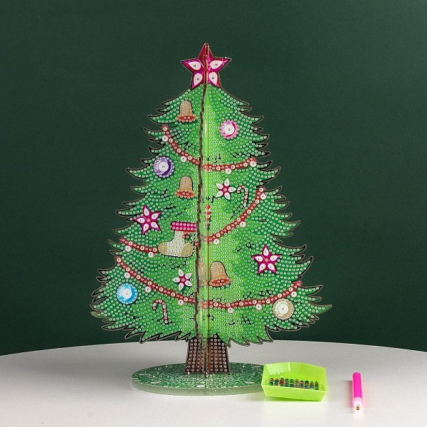 

PandaHall DIY Christmas Tree Display Decor Diamond Painting Kits, Including Plastic Board, Resin Rhinestones, Pen, Tray Plate and Glue Clay...