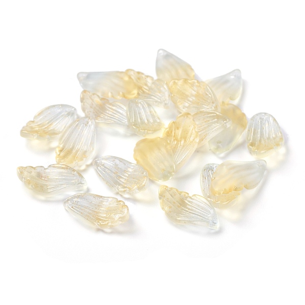 

PandaHall Frosted Glass Pendants, with Gold Foil, Petaline, Yellow, 22x12x5mm, Hole: 1mm Glass Petaline Yellow
