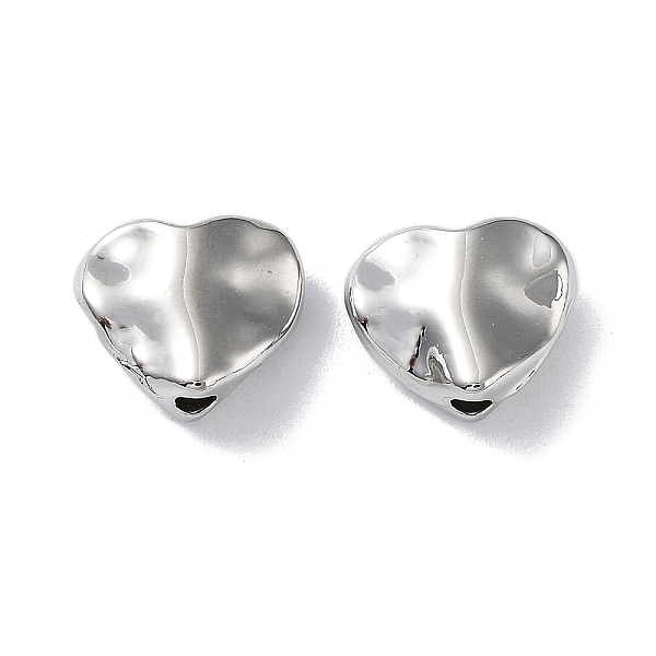 

PandaHall Rack Plating Alloy Beads, Heart, Platinum, 9x10x4mm, Hole: 1.6mm Alloy Heart