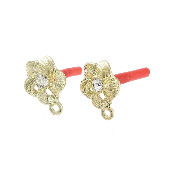 

PandaHall Rack Plating Golden Alloy with Rhinestone Stud Earring Findings, with Loops and 304 Stainless Steel Pins, Cadmium Free & Nickel...