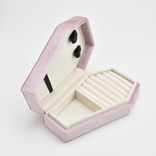 

PandaHall Coffin Shaped Velvet Jewelry Storage Boxes, Jewelry Case for Earrings, Rings, Necklaces Storage, Thistle, 17.7x10.7x5.2cm Velvet..., Purple