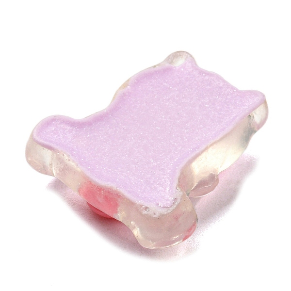 

PandaHall Cartoon Transparent Resin Cabochons, Glitter Animal Cabochons, Bear, 21x21x7mm Resin Bear Purple