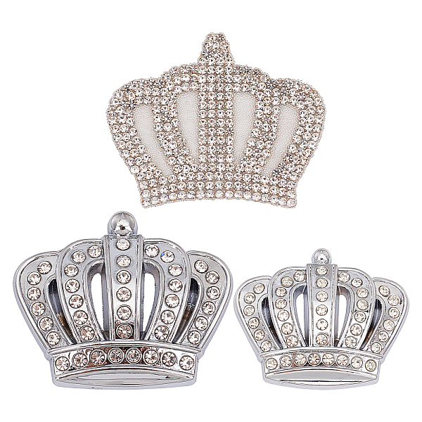 

PandaHall SUPERFINDINGS 3Pcs 3 Styles Adhesive Sticker Decoration, with Rhinestone, for Car Decoration, Crown, Silver, 1pc/style Rhinestone...