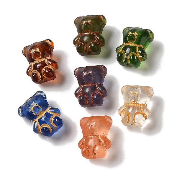 

PandaHall Transparent Lampwork Beads, Bear, Mixed Color, 15x12x9mm, Hole: 1mm, about 58pcs/100g Lampwork Bear Multicolor