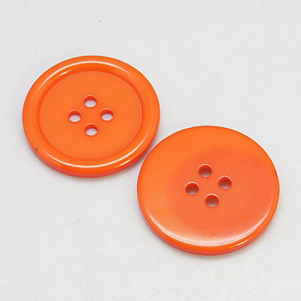 

PandaHall Resin Buttons, Dyed, Flat Round, Dark Orange, 16x3mm, Hole: 2mm, 395pcs/bag Resin Flat Round Orange