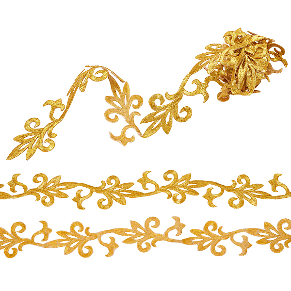 

PandaHall 1M Iron on/Sew on Embroidery Floral Polyester Hollow Lace Ribbons, for Craft Sewing, Costume Decoration, Gold, 2-1/8 inch(53mm)...