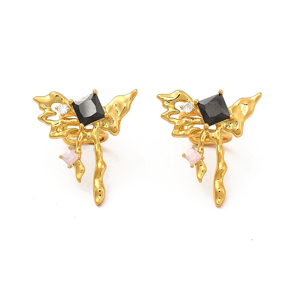 

PandaHall Rack Plating Brass Micro Pave Cubic Zirconia Cuff Earrings, Long-Lasting Plated Butterfly Earring for Women, Cadmium Free & Lead..., Black